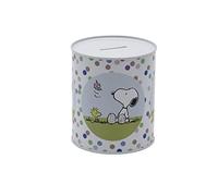 CYP BRAND Snoopy - Children's Metal Money Box for Coins, Dimensions 10 x 10 x 12 cm, Multi-Colour, Official Product, White, One Size