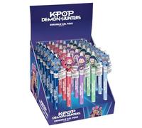CYP BRANDS K-Pop Demon Hunters Erasable Ballpoint Pen, Blue Ink, Gel Pen, Rumi, Mira, Zoe, Derpy, Spinner Huntrix, Logo, Saja Boys, Multicoloured, Official Product
