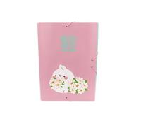CyP Brands Molang Folders with Elastic Bands School Supplies Flower Pink Colour Official Product