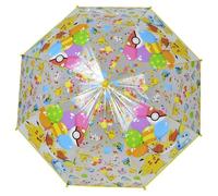 CyP Brands Pokémon Umbrella - Children's Manual Umbrella - Clear - 8 Rods & High Strength Metal Tube - Official Merchandise - Clear, multi-coloured, Transparent with Pokemon Cartoon Pattern