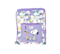 CyP Brands-.Snoopy, Backpack Sack, Backpack with Ropes, Bag, Accessories, Purple Color, Official Product, berry, One Size
