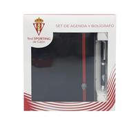 CyP Brands Sporting de Gijón Diary and Pen Set Stationery Gift Set Black Official Product