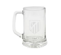 CYPBRANDS Atlético de Madrid Glass Tankard Large Capacity 280ml Comfortable Handle Dishwasher and Microwave Safe Clear