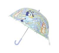 CYPBRANDS Bluey- Children's Umbrella, Bubble, Transparent, Manual Umbrella, 48 cm, Multicoloured, Official Product, transparent