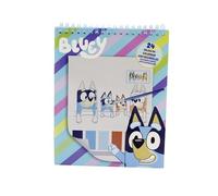 CYPBRANDS - Bluey, Notebook, Coloring Book, Book with Stencils for Colouring, Creative Activities, Watercolors, Multicolor, Official Product