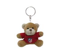 CYPBRANDS CyP Brands-Atlético de Madrid, Keychain, Teddy Bear, Keychain, Pendant Backpack, Atlético de Madrid T-Shirt, Red Colour, Official Product, red, Estandar