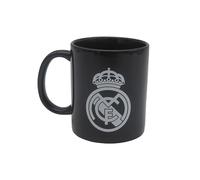 CYPBRANDS CyP Brands-Real Madrid, Boxed Breakfast Mug, Ceramic, 300 ml, Black with White Crest, Official Product