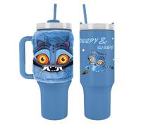 CYPBRANDS K-Pop Demon Hunters Derpy Cup with Plush Liner, 1.2 Litre Capacity, Bottle, Blue, Official Product