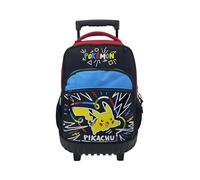CYPBRANDS - Pikachu Backpack with Trolley Compact, Colourful Colourful, Durable, School Backpack with Wheels, Gift for Children, Official Product