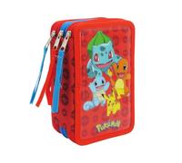 CYPBRANDS Pokémon 3-Tier Pencil Case, School Equipment, Multi-Colour, Official Product