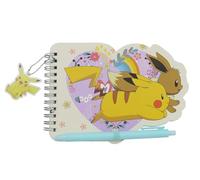 CYPBRANDS Pokémon Notebook with Ballpoint Pen, Writing, Stationery, Notebook, Notepad, Flowers Collection, Cream Colour, Official Product
