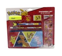CYPBRANDS Pokémon, Stationery Set, Pencil Case, Pencil, Rubber, Sharpener, Pen, Highlighter, Stickers, Multicoloured, Official Product