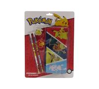 CYPBRANDS Pokémon Stationery Set, Triple Pencil Case, Pencils, Eraser, Sharpener, Multicolor, Official Product