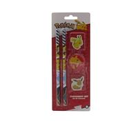 CYPBRANDS Pokémon Stationery Set, Writing, Sharpener, Eraser, Pencils, Multicoloured, Official Product