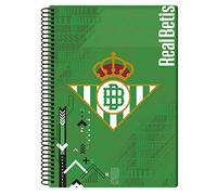 CYPBRANDS Real Betis Balompié Notebook with Spiral, Squared School Supplies, Green