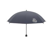 CYPBRANDS Real Madrid - Folding Umbrella, Manual Umbrella, 48 cm., Colour: Black, Official Product, Black/White
