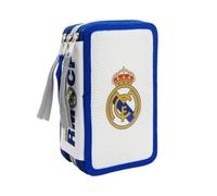 CYPBRANDS Real Madrid, Pencil Case, 3 Tier Pencil Case, School Supplies, Multicoloured, Official Product