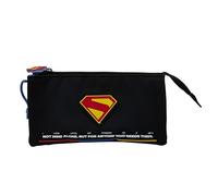 CYPBRANDS Superman, Pencil Case, Pencil Case, School Supplies, Blue, Official Product, Black/White, Medium