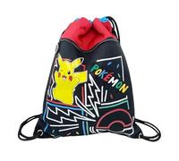 CYPBRANDS Unisex Kid's Pokemon Colorful Backpack Sack 36 UK, Black/White, Estandar