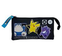 CYPBRANDS Unisex Kid's Pokémon Portatodo Triple-Geo Case, Black/White, One Size
