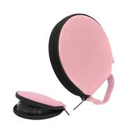 CyperFair Car CD Case, 20 Capacity Oxford Cloth CD Protective Holder with Transparent Film Divider, Waterproof Portable Round Disc Case with Reinforced Handle, Universal DVD Organizer Wallet (Pink)
