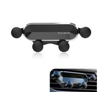 CyperFair Car Vent Phone Mount - Damping Gravity Design, Noise Reduction, Telescopic Shaft & Clamping Hook, Universal Navigation Holder, Travel Accessories for Most Cars (Black)