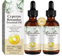 Cyperus Rotundus Essential Oil, Natural Cyperus Rotundus Oil for Hair Removal, Reduces Unwanted & Body Hair Growth, Moisturizes & Soothes The Skin, Shrink Pores for All Skin Types (2Pcs, 60ml)