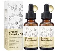 Cyperus Rotundus Oil 60ml 2-Pack For Hair Reduction & Skin Soothing - Herbal Topical Formula Moisturises, Nourishes, Minimises Pores & Improves Elasticity For Face, & Sensitive Skin