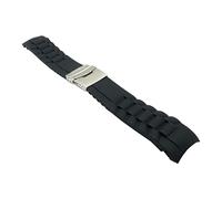 CYPHE 16mm 18mm 20mm 22mm 24mm 26mm Silicone Rubber Silicone Curved Strap With Folding Stainless Steel Strap Watch strap (Color : J, Size : 26mm)
