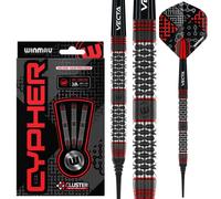 WINMAU Darts Cypher 18g Barrel / 20g Full Weight Soft Tip 90% Tungsten Darts Set with Dart Flights and Dart Shafts (Stems)