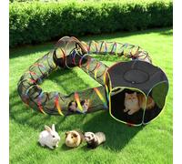 CypherX Outdoor Rainbow Cat Enclosure, 5 in 1 Portable Cat Tents for Outside Cage Free Outside Pet Enclosure Cat Tunnel Outdoor Playground for Indoor Cats and Small Animals