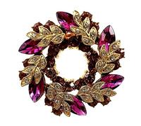 CYPINA Sparkling Vintage Purple Rhinestone Wreath Brooch Circle Pin Infinity Eternity Motif Jewelry