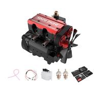 CyplayMach SEMTO Engine ST-NF2 7.0cc Mini Inline Double-Cylinder Four-Stroke Nitro Internal Combustion Engine Model Kit, Electric Start, Air-Cooled, for DIY Hobbyists & Engineering Education (Red)