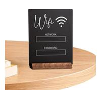 cypreason Acrylic WiFi Password Sign,Business WiFi Board with Wooden Base | WiFi Sign, Photo Block Holder, Centerpiece Decoration for Home, Business