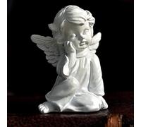 cypreason Angel with Winged Garden Statue Resin Garden Ornament Resin Angel Figurines Wings Angel Statue Memorial Cherub Sculpture Little Girl Angel Resin Sculpture Figurines for Home Decorations