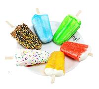 cypreason Fake Ice Cream, Pack of 6 Resin Ice Cream Fridge Magnets Series Home Decor Artificial Food for Presentation, Simulation Ice Lolly Model for Home Shops