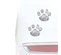 cypreason Paw Print Decal Car Paw Stickers Bling Crystal Paw Stickers Waterproof Sticker Decal with Independent Toes and Sole, Car Laptop Wall Window Bumper Sticker