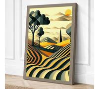 Cypress at Harvest Art Deco Canvas Wall Art Print 24x16 Inch