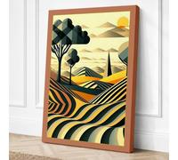 Cypress at Harvest Art Deco Canvas Wall Art Print 24x16 Inch