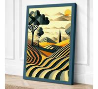 Cypress at Harvest Art Deco Canvas Wall Art Print 30x20 Inch