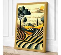 Cypress at Harvest Art Deco Canvas Wall Art Print 30x20 Inch
