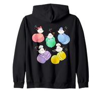 Cypress bird | macaron | colorful | cute | Japan | Hokkaido fairy | long tail bird Zip Hoodie