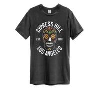 Amplified Unisex Adult Floral Skull Cypress Hill T-Shirt (L) (Charcoal)