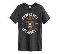 CYPRESS HILL - FLORAL SKULL AMPLIFIED VINTAGE CHARCOAL LARGE - T-shirt