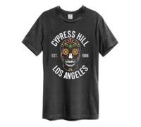 Amplified Unisex Adult Floral Skull Cypress Hill T-Shirt (L) (Charcoal)