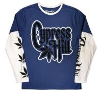 Cypress Hill Men's Leaf Layered Long-Sleeved T-Shirt in Mid Blue | Size: 2XL cypress hill Mid Blue 2XL
