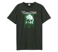 Cypress Hill Unisex Adult Glitched Skull T-Shirt (XS) (Charcoal)