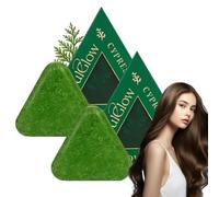 Cypress Leaf Hair Growth Soap, Nature Triangle Shampoo Bar, Usman Grass Shampoo Bar, Gentle Cleansing & Nourishing Care for All Hair Types (2PCS)