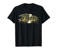 Cypress Trees Moon Reflection Nature Woodland Landscape Value Graphic T-Shirt, Men, Black, XL
