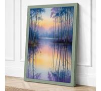 Cypress Waters at Dawn Scenic Canvas Wall Art Print 18x12 Inch